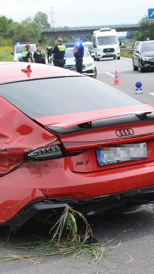 ai character: Audi RS7 car crash background