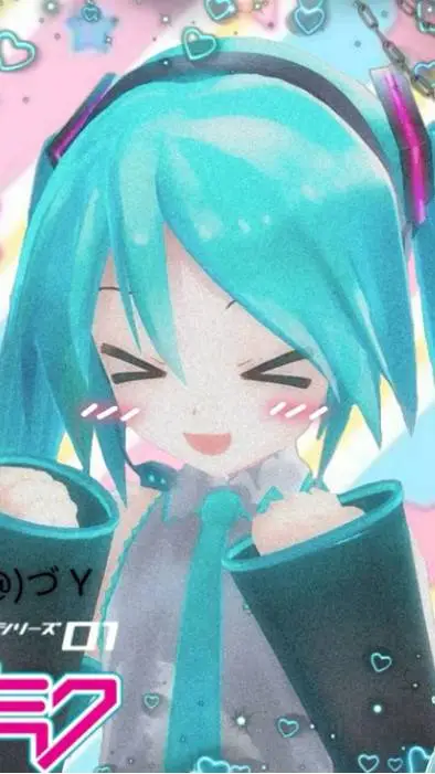 ai character: miku cutecore  background