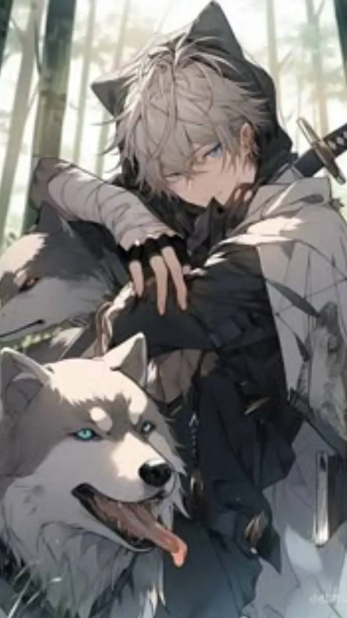 ai character: Wild wolf background