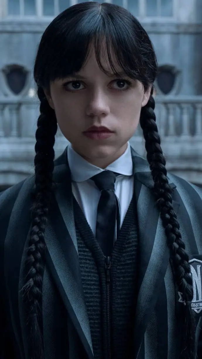 ai character: Wednesday  background