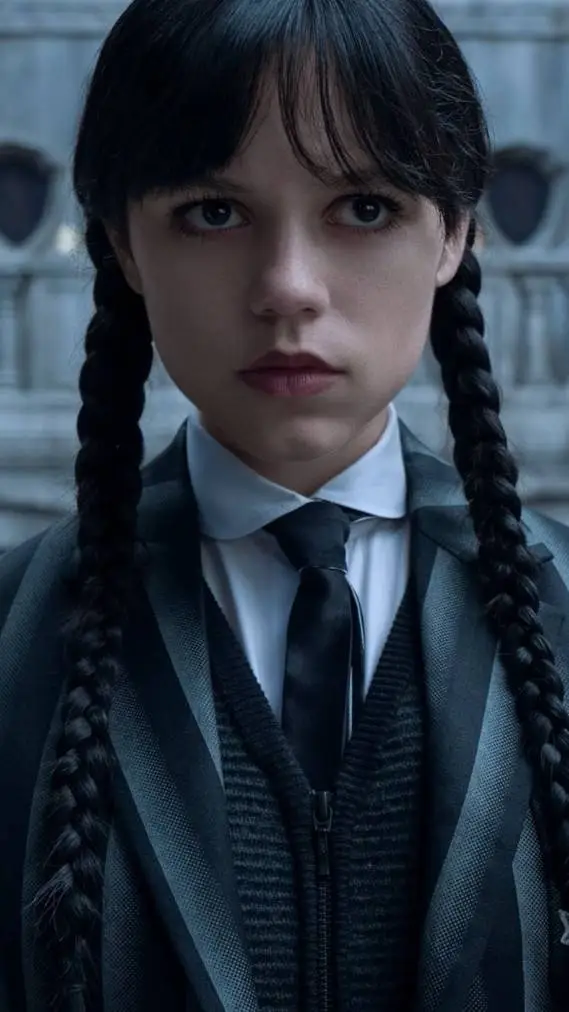 ai character: Wednesday  background