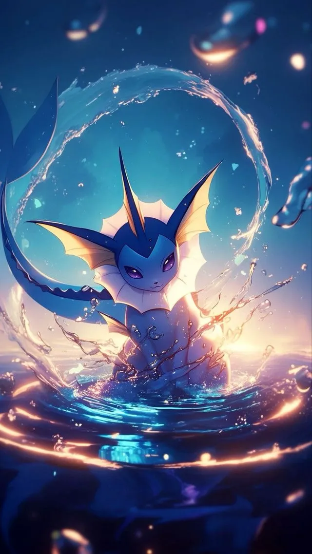ai character: 🩵Vaporeon💙 background