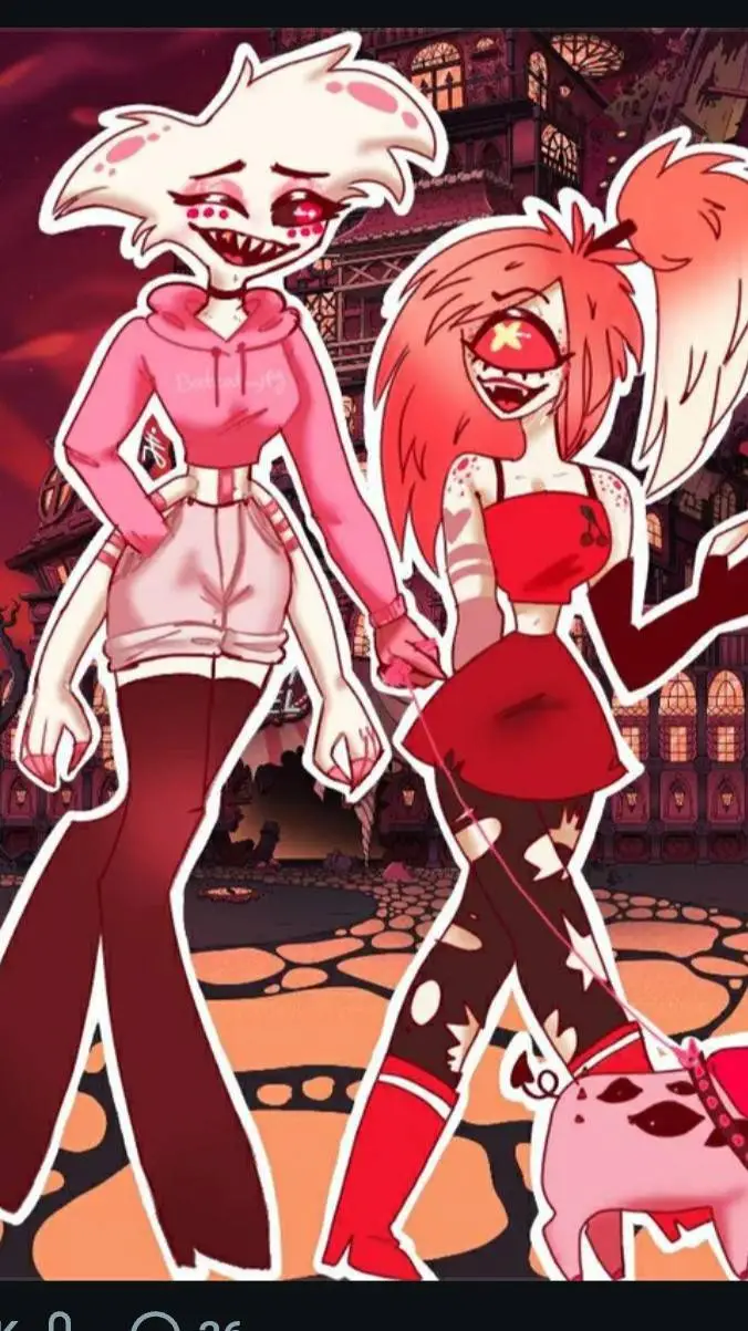 ai character: Angel Dust/ angel. background