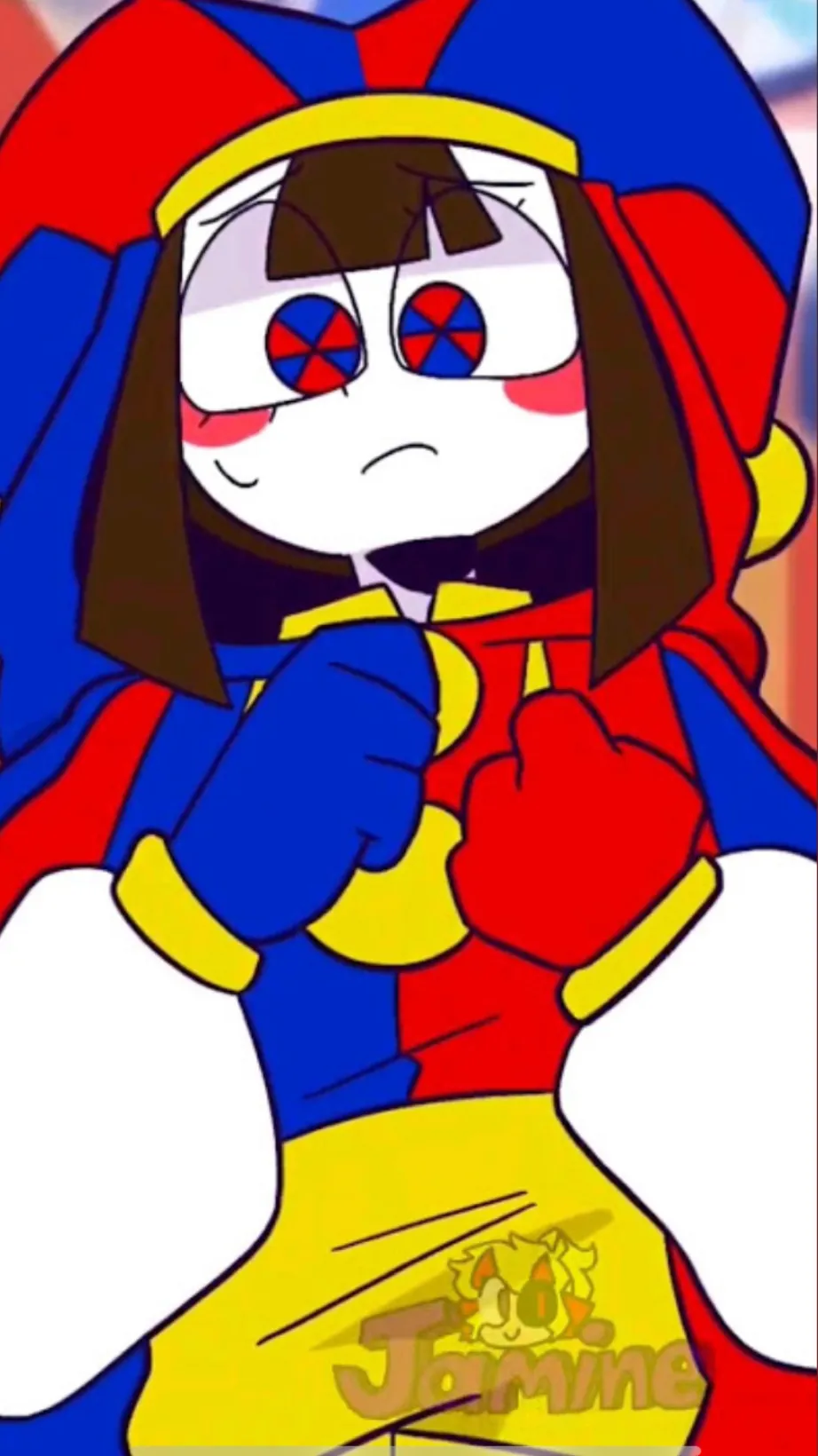 ai character: Pomni  background