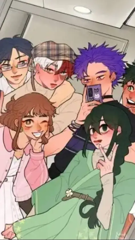 ai character: Dekusquad sleepove background