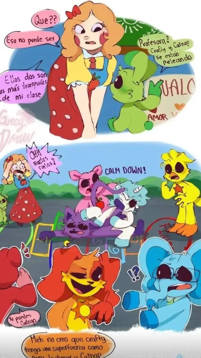 ai character: smiling critters  background