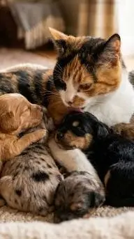 ai character: mama gato perritos background