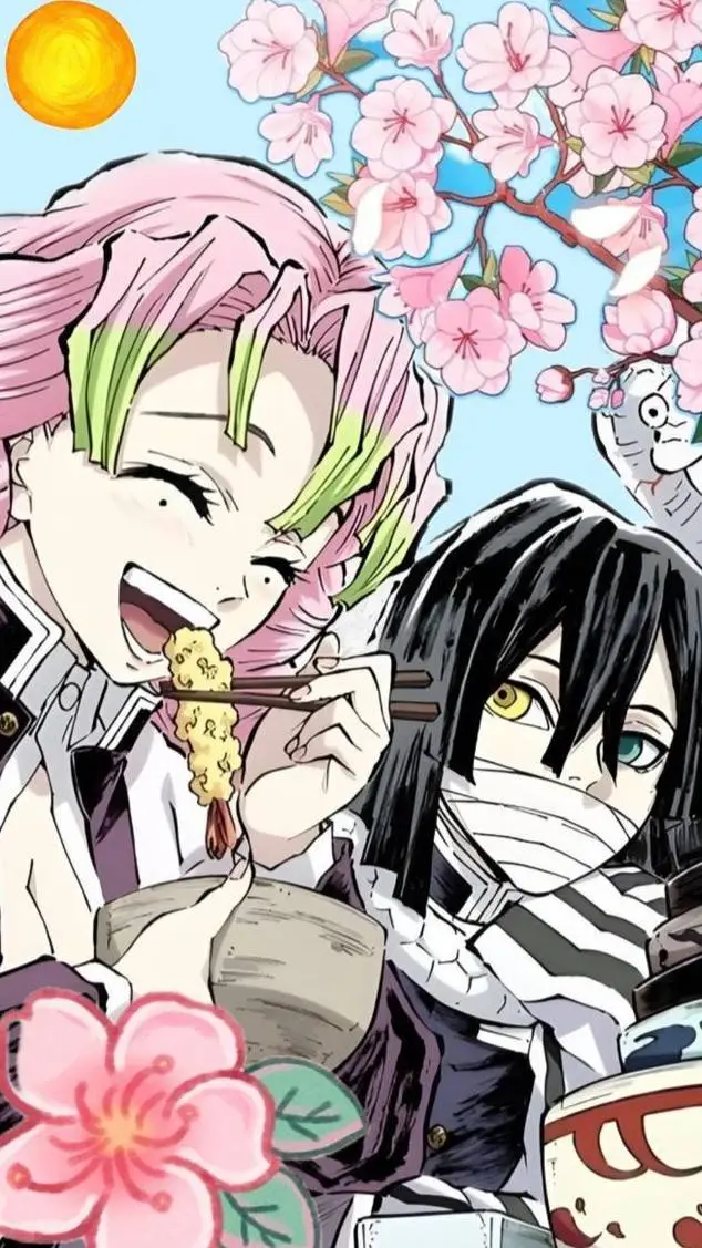 ai character: Obamitsu♡🩷💚🖤🤍 background