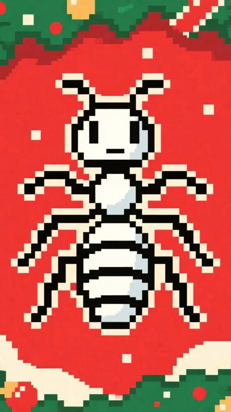 ai character: white warrior ant  background