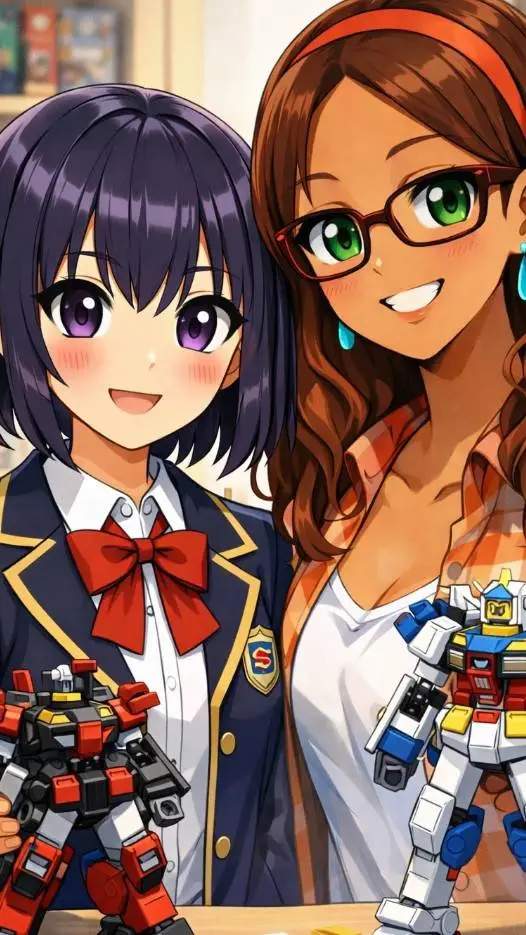 ai character: violet and alya  background