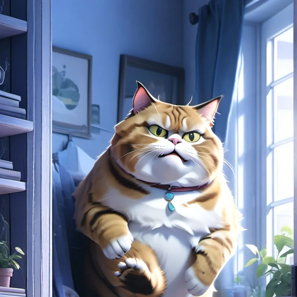 chat with ai character: fat cat