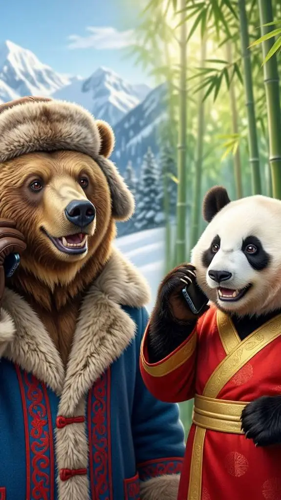 ai character: 🐻📞🐼 background