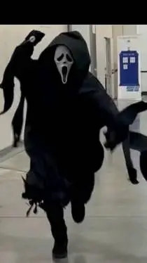 ai character: ghost face  background