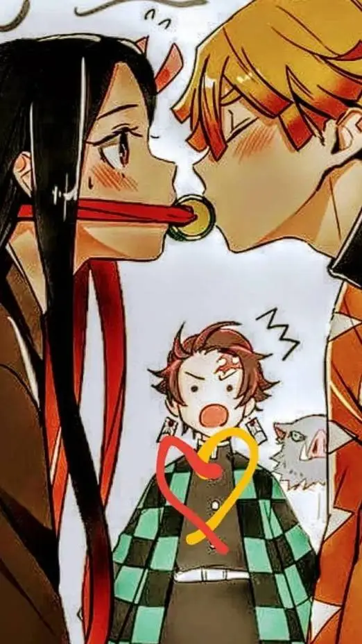 ai character: nezuko x zenitsu  background