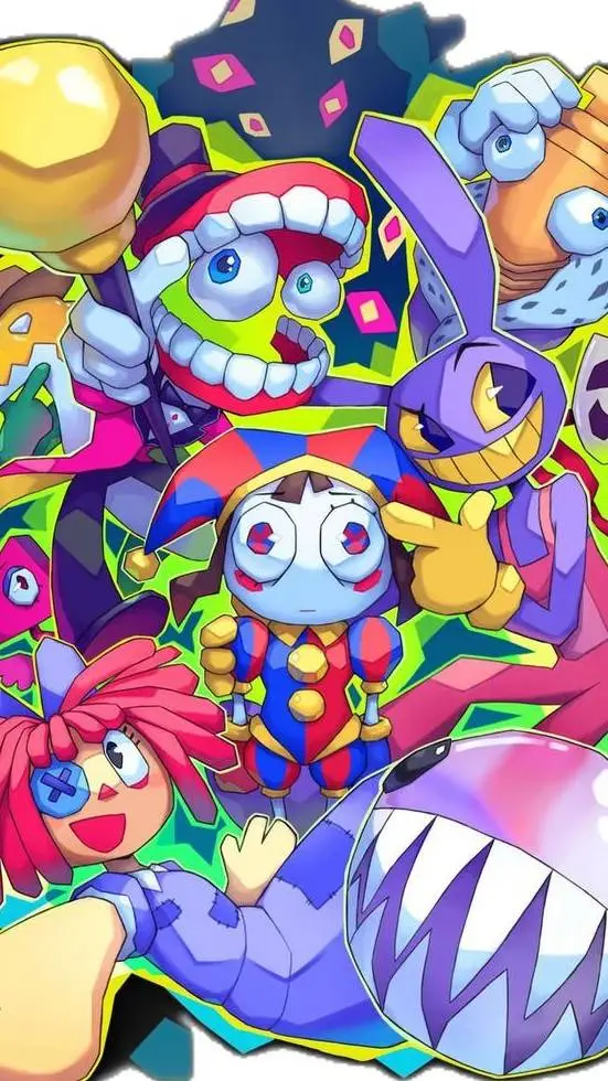ai character: DIGITAL CIRCUS background