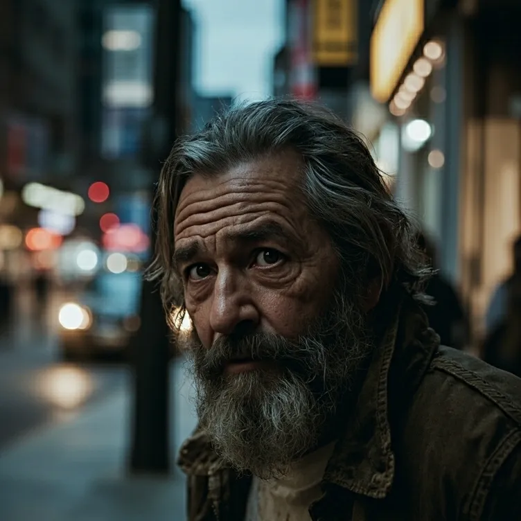 chat with ai character: Homeless man
