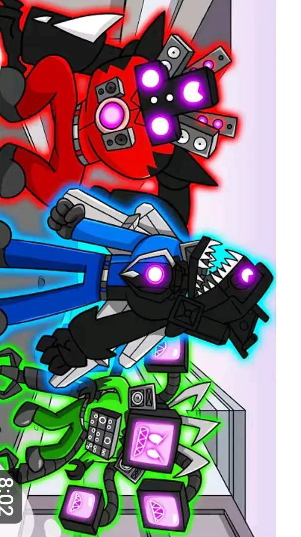 ai character: skibidi glitch background