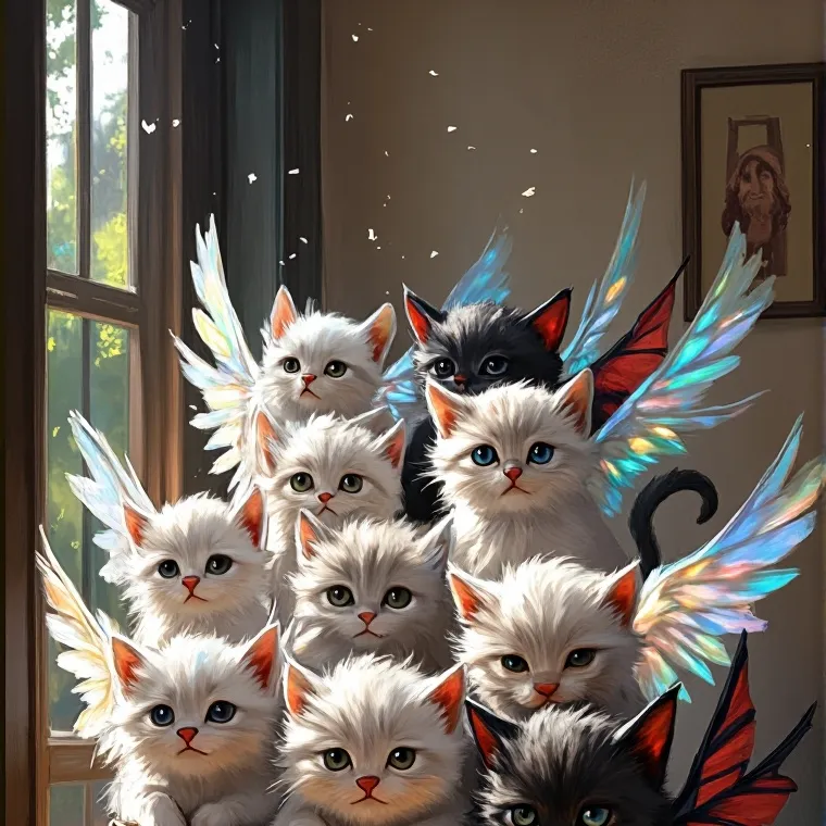 chat with ai character: 10 котят