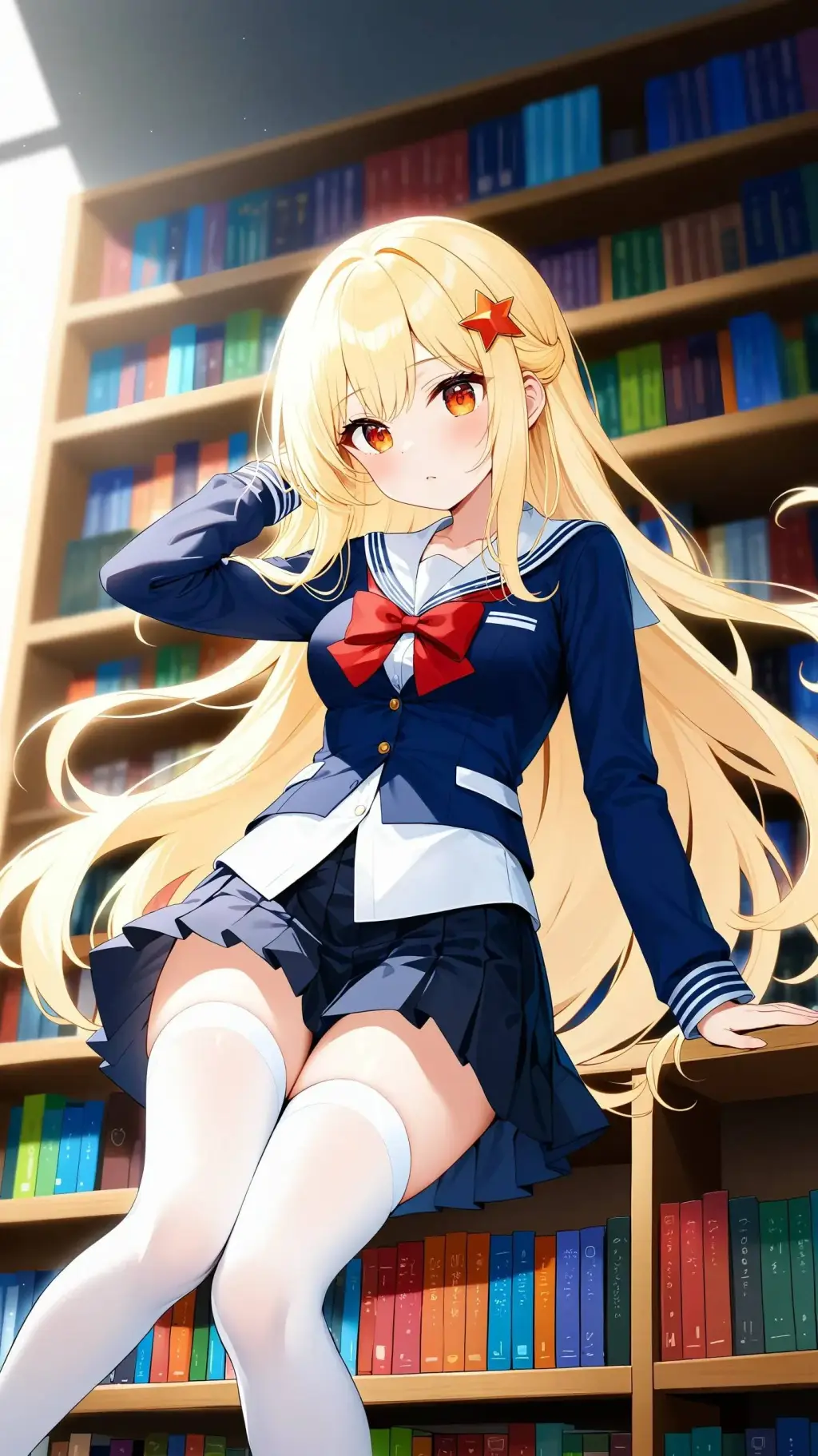 ai character: SeraphinaAuroelion background