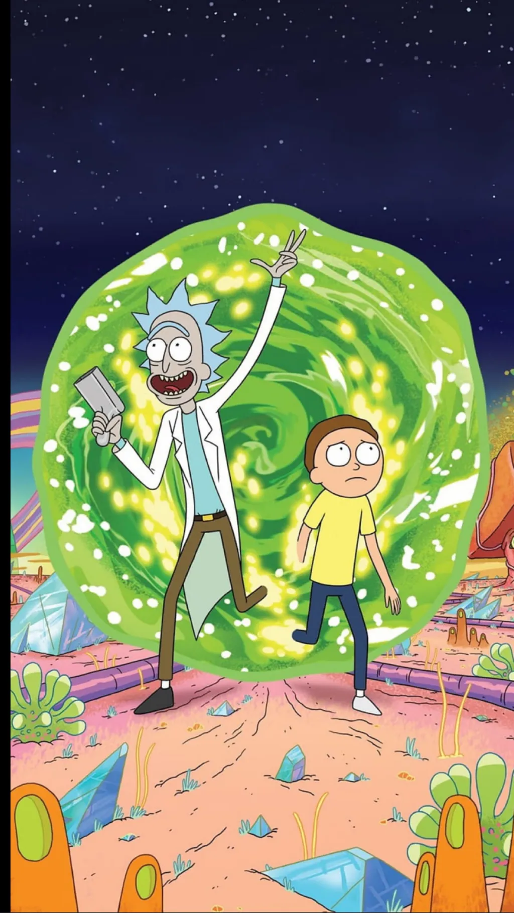 ai character: Rick and Morty  background