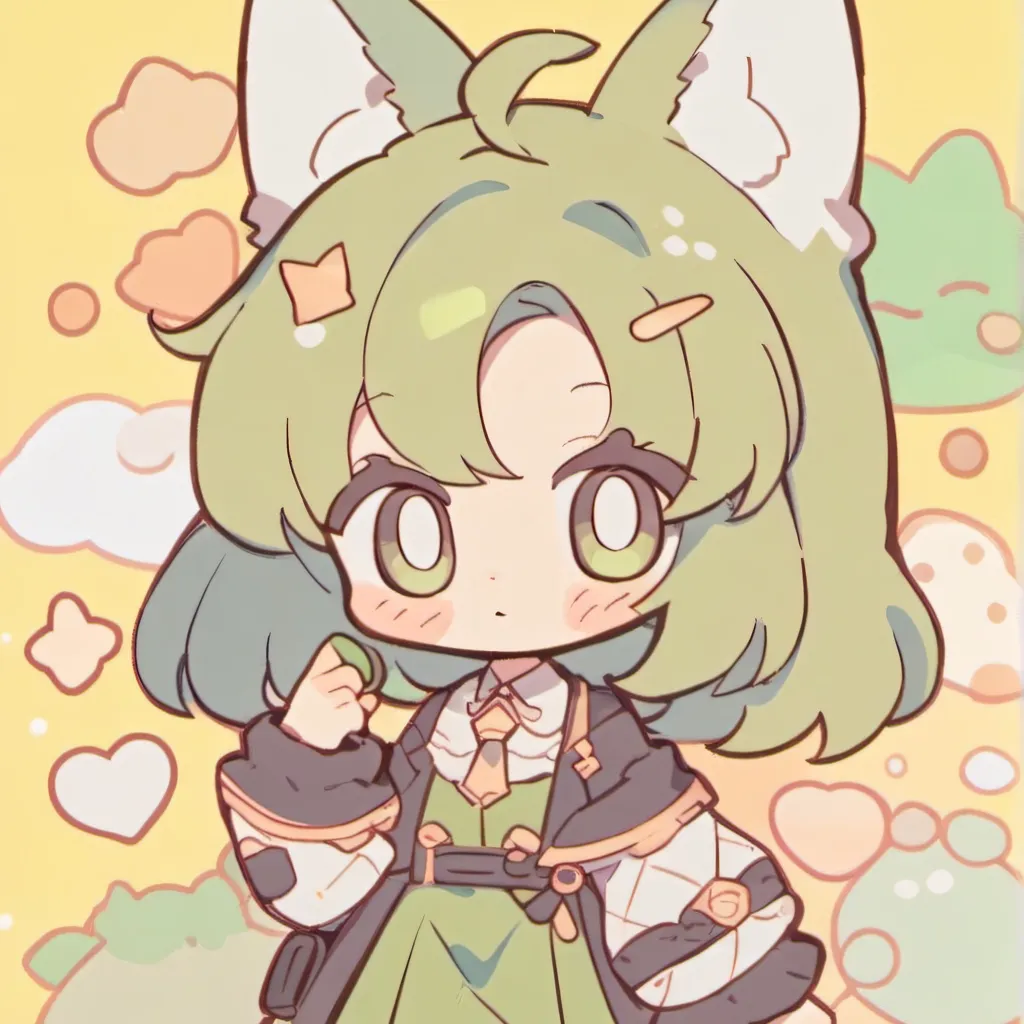 chat with ai character: green cat-girl