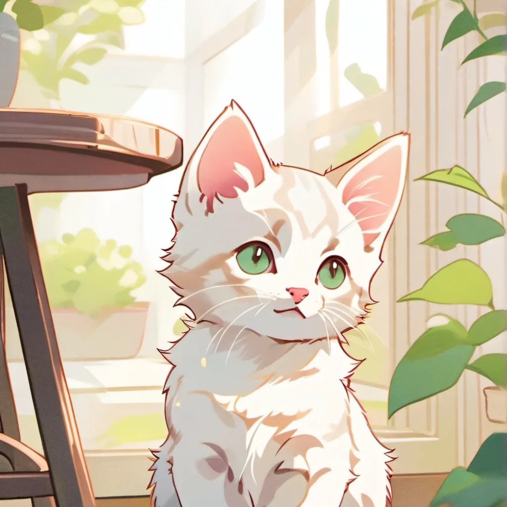chat with ai character: White kitten