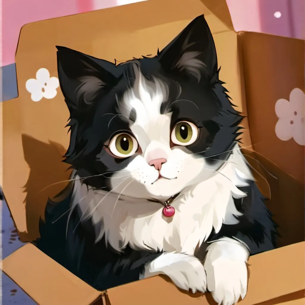 chat with ai character: Black & white cat