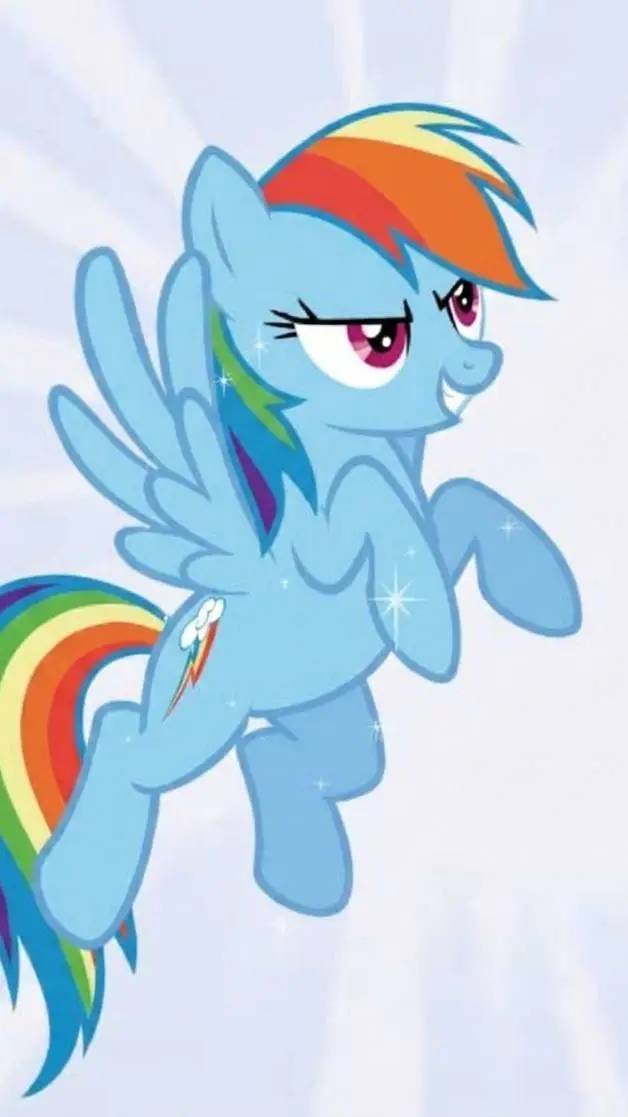 ai character: Rainbow Dash  background