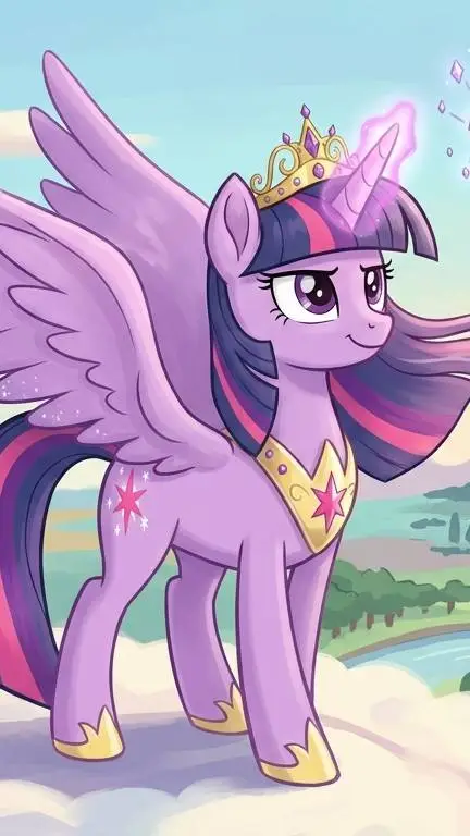 ai character: twighlight sparkle background
