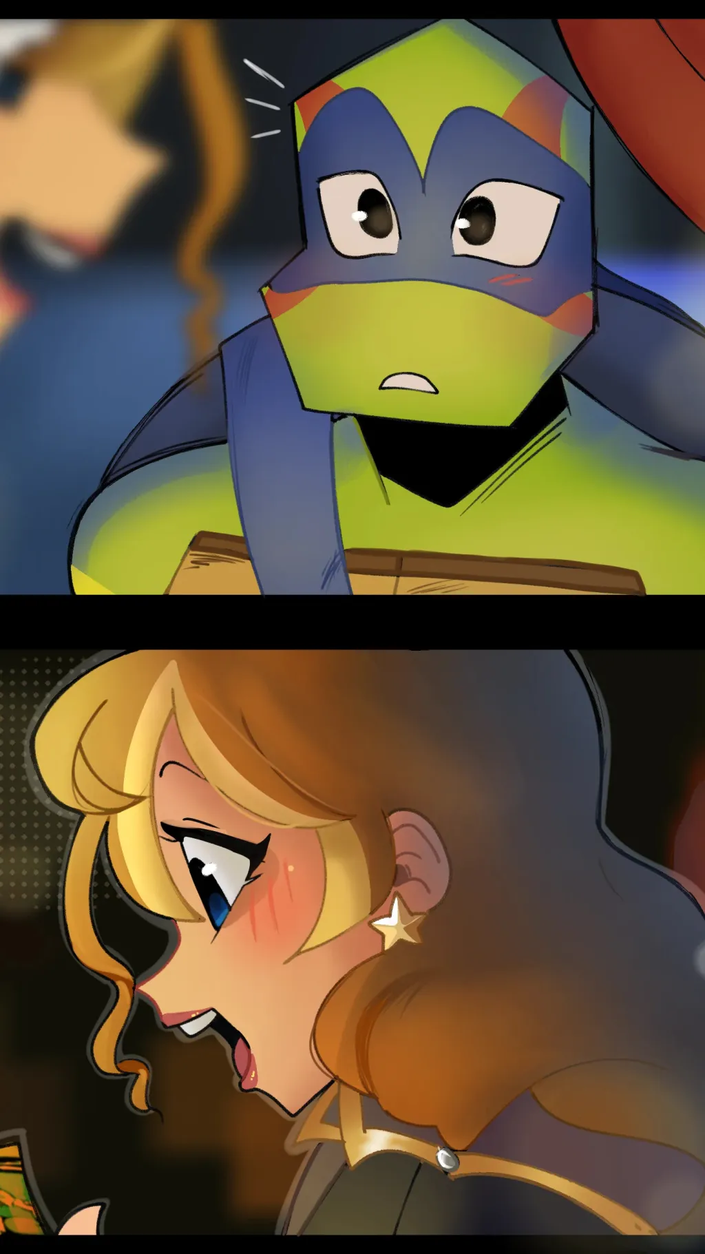ai character: LEO TMNT background