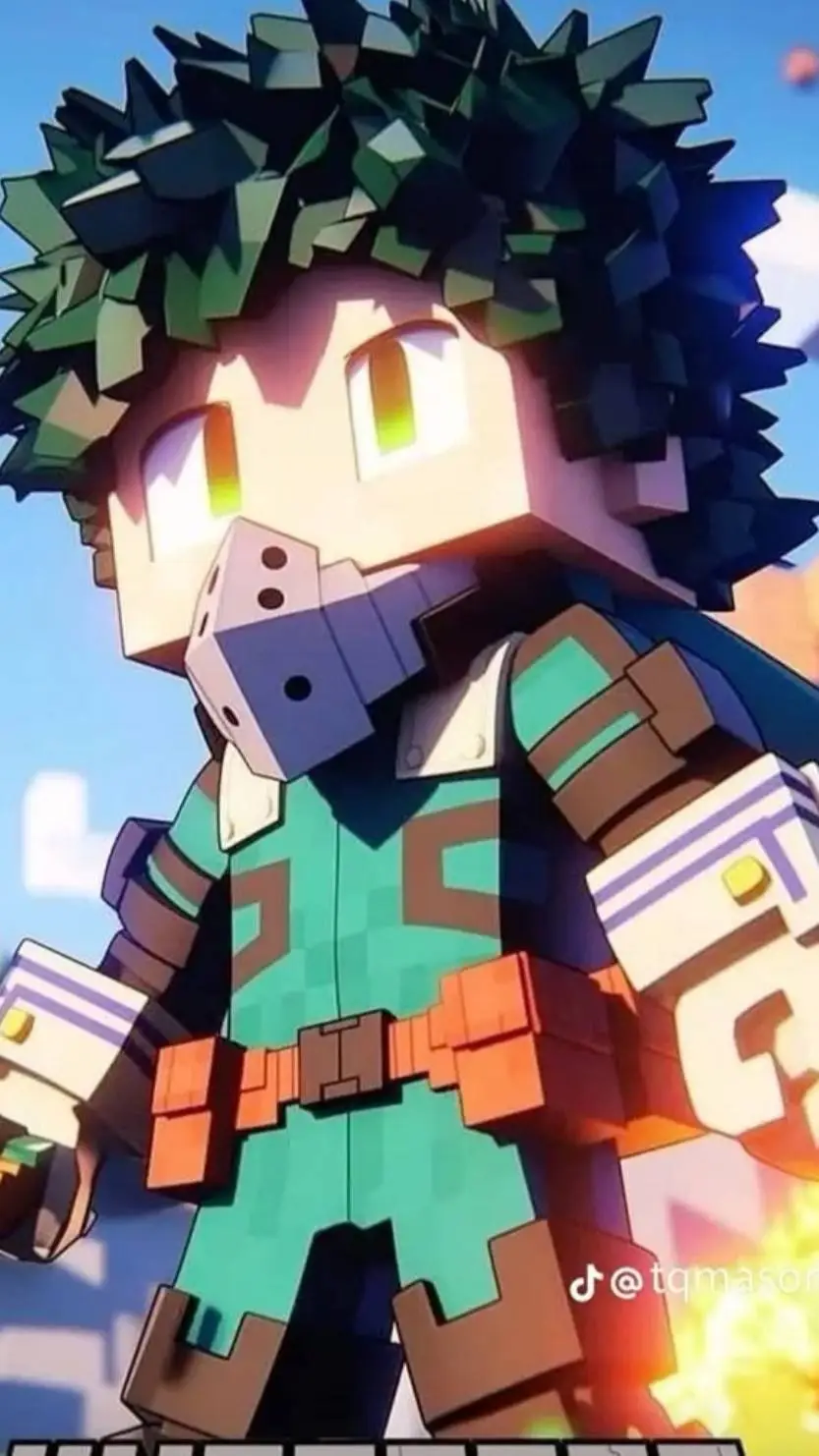 ai character: "MHA Minecraft" background