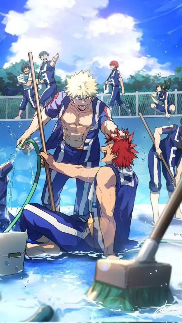 ai character: Mha cleaning background