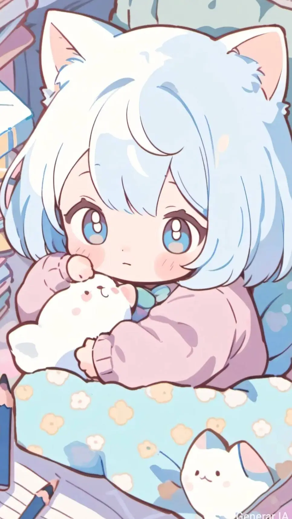 ai character: bebe en lonchera background