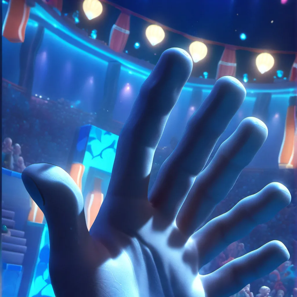 chat with ai character: Giant hand in pool