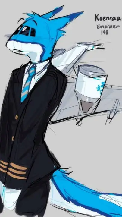 ai character: furry plane background