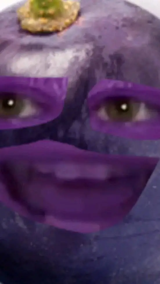 ai character: happy grape background