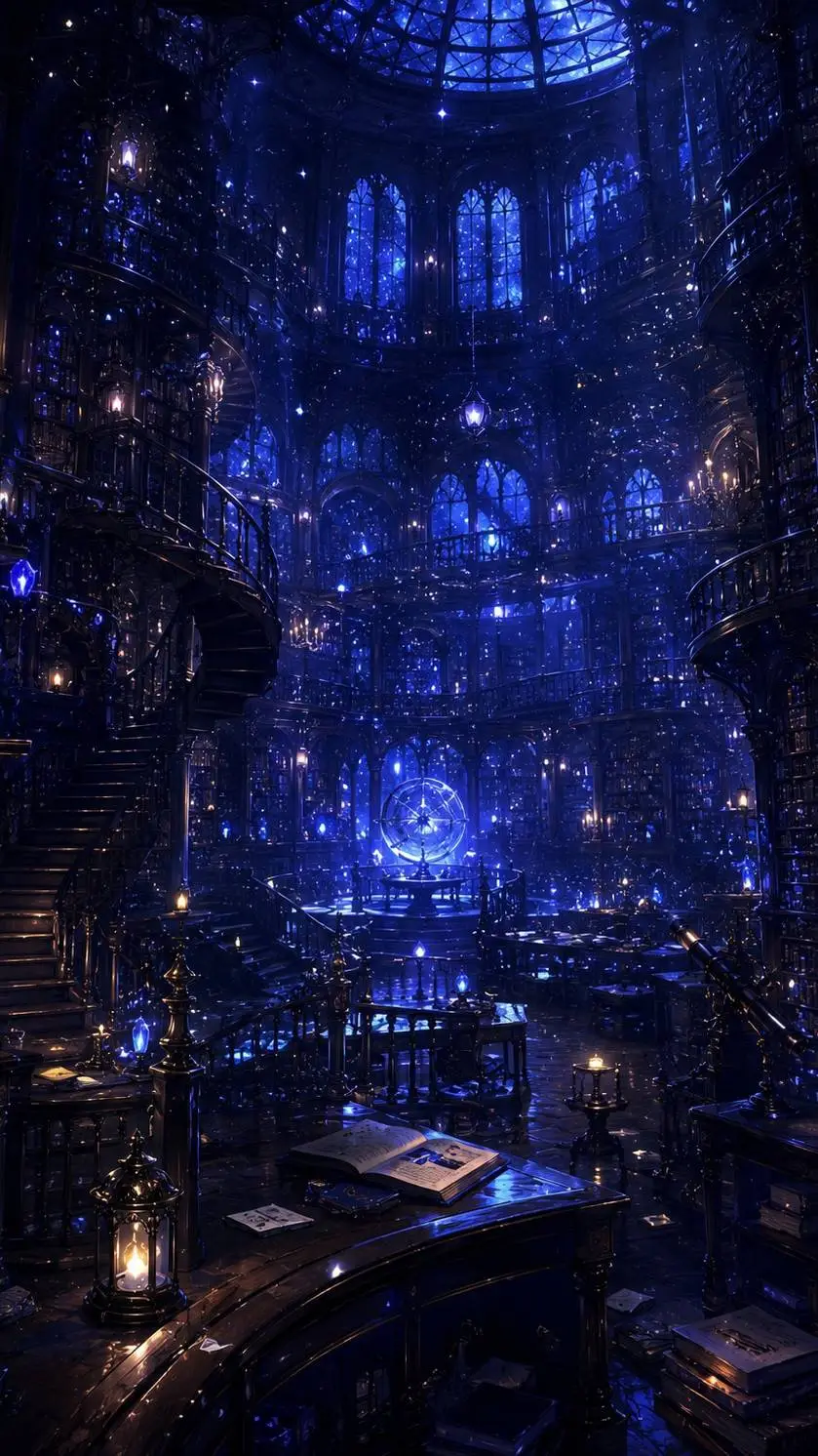 ai character: The library background