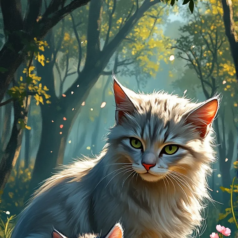 chat with ai character: Kitten and mom