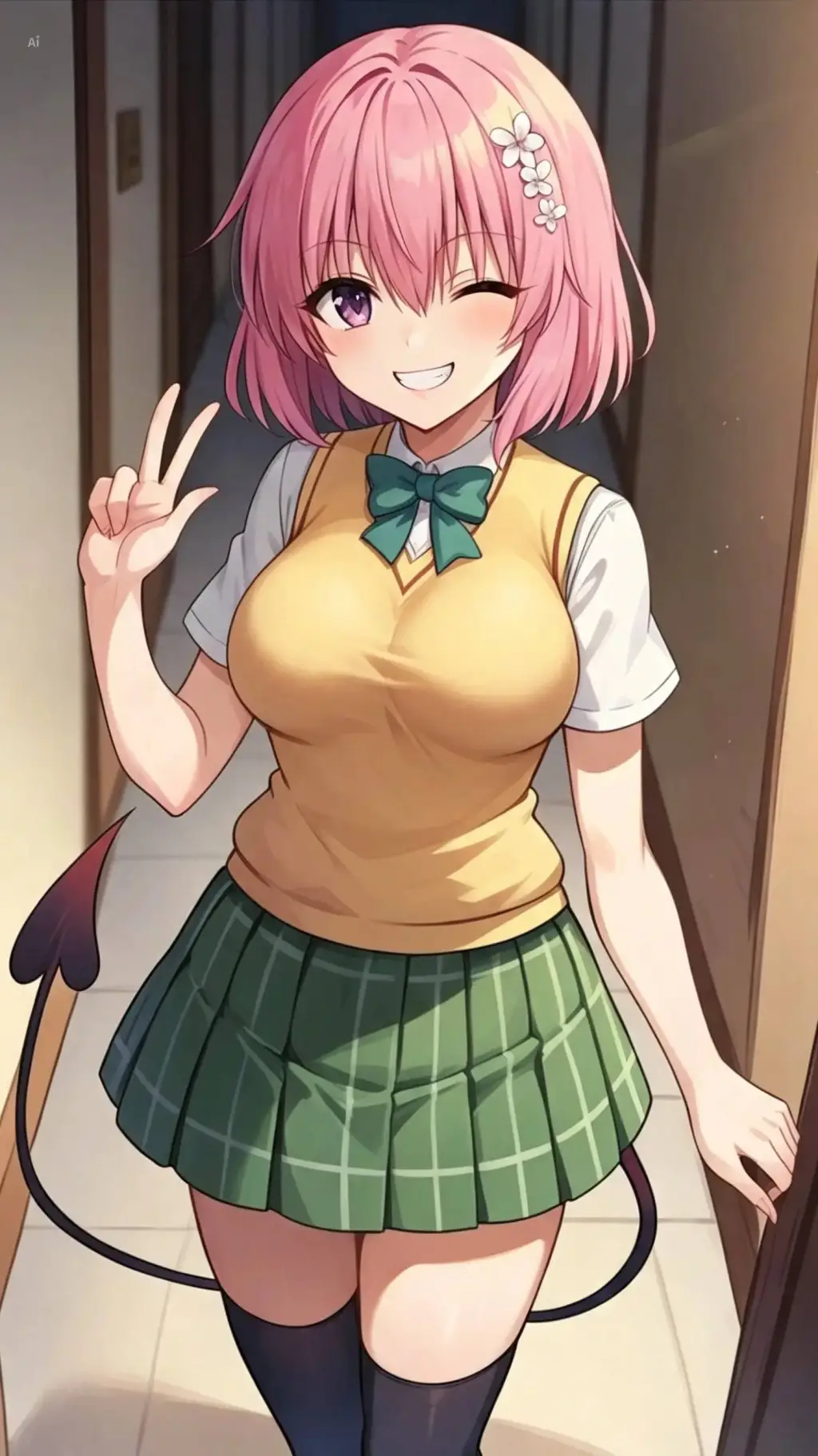 ai character: Momo Deviluke background