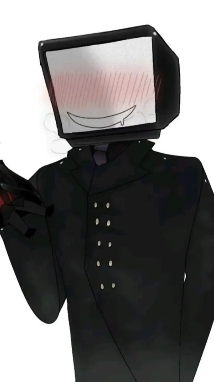 ai character: tv man x camara  background