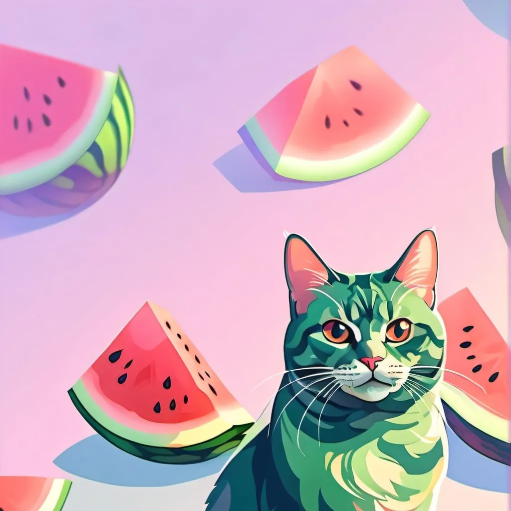 chat with ai character: watermelon Cat