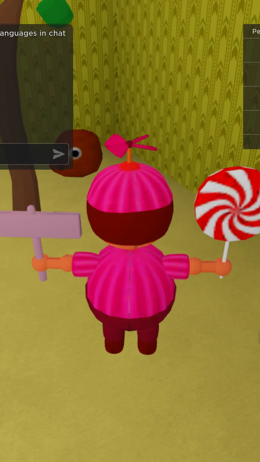 ai character: Kid inside Roblox  background