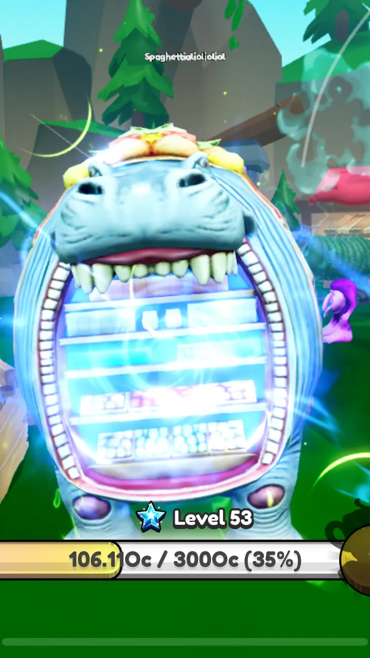 ai character: Hippo market background