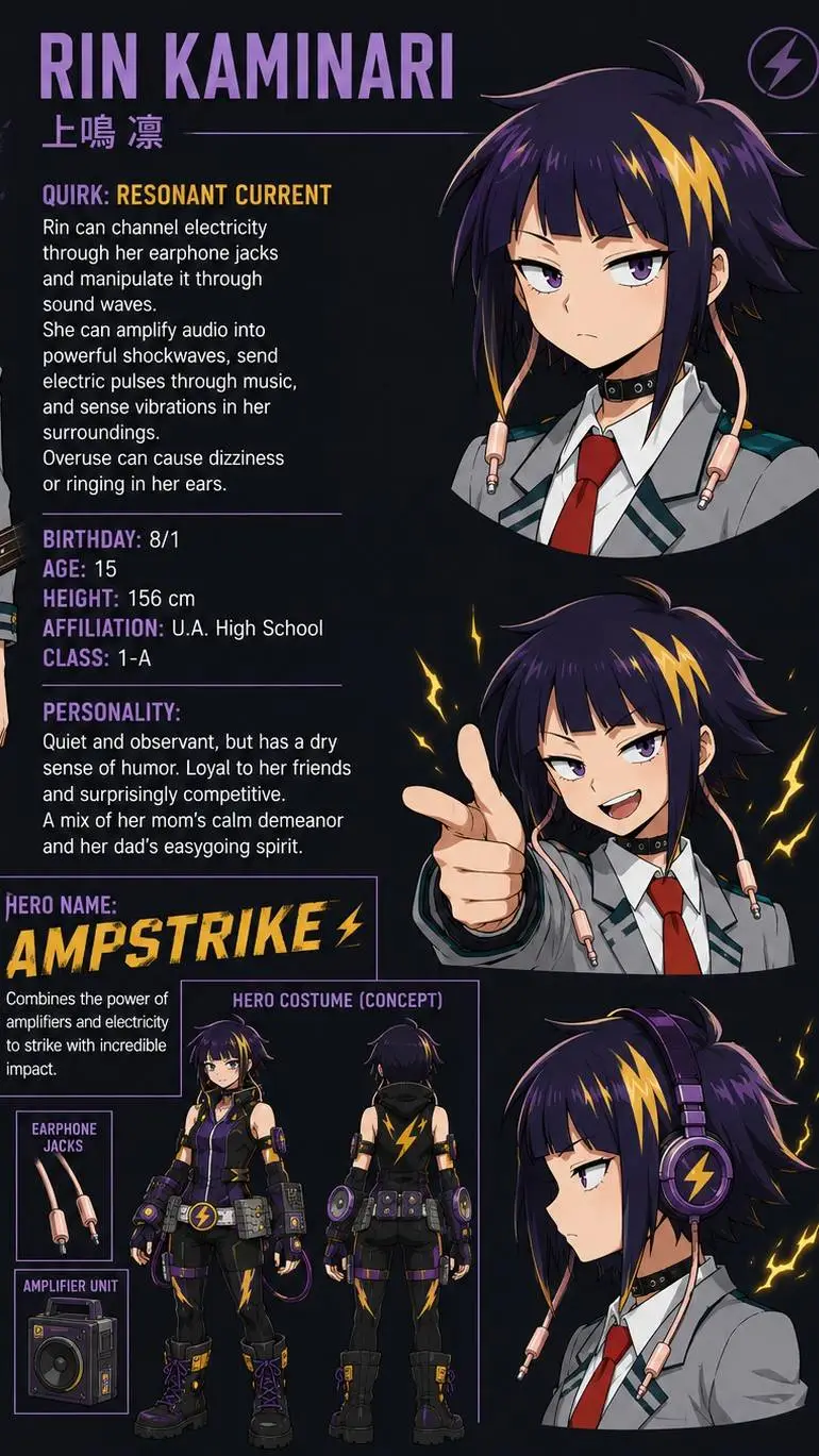 ai character: Rin Kaminari background