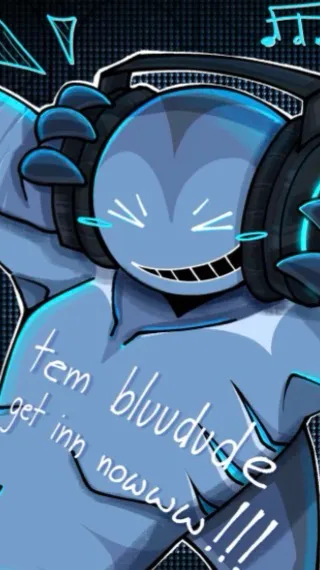 ai character: Bluudud! background