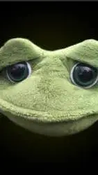 ai character: Plush froggy  background