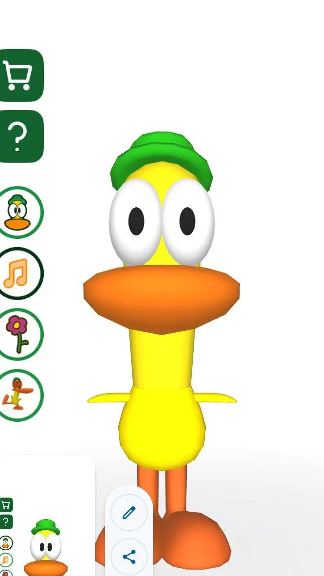 ai character: pato de pocoyo background