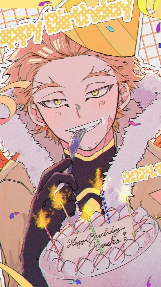 ai character: Hawks - Happy bday background
