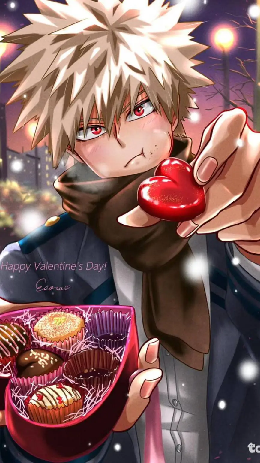 ai character: Bakugo ~ Valentine background