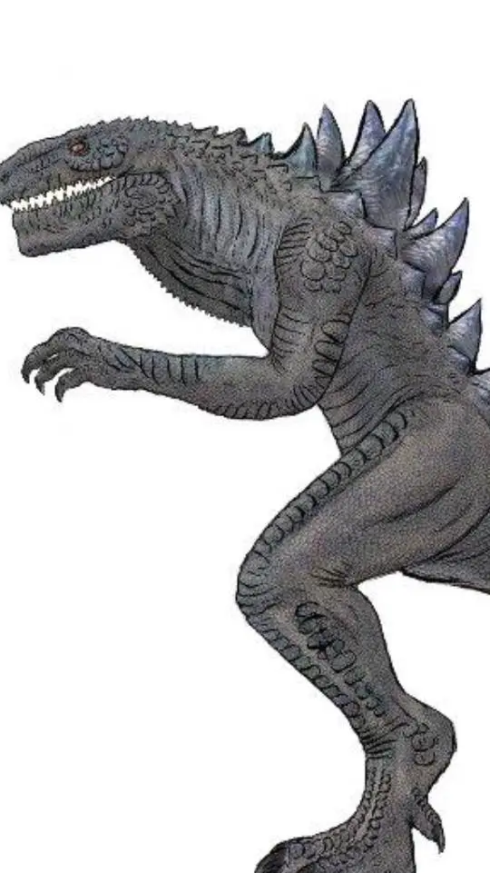 ai character: TriStar Godzilla background